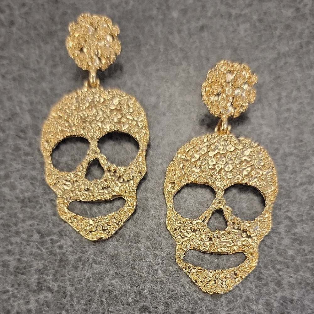 Gold Skull Earrings
